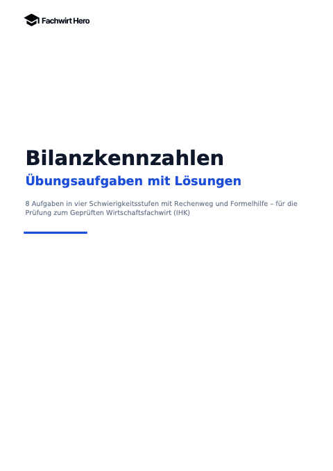 Deckblatt des Beispiel-PDFs Bilanzkennzahlen Übungsaufgaben mit Lösungen